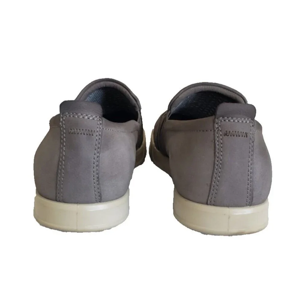 ECCO Collin 2.0 Perforated Slip On Shoes Men Size 10 Gray Nubuck Comfort Loafers